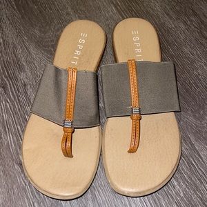 Grey and Tan Sandals Size 7